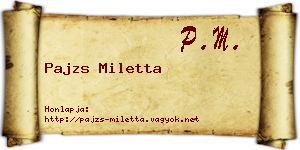 Pajzs Miletta névjegykártya